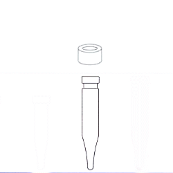 Crimp top vials complete, 40x7mm, clear, conical,
