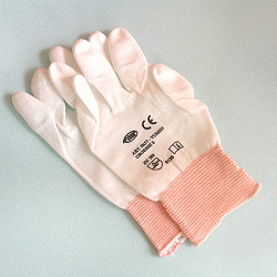 PU-coated nylon gloves, white, size 8(M)