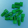 Nut, PP, flanged green 1/16'', 1/4''-28, 10/pk